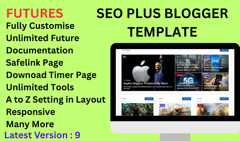 SEO Plus Blogger Template - Professional & SEO Optimized Template